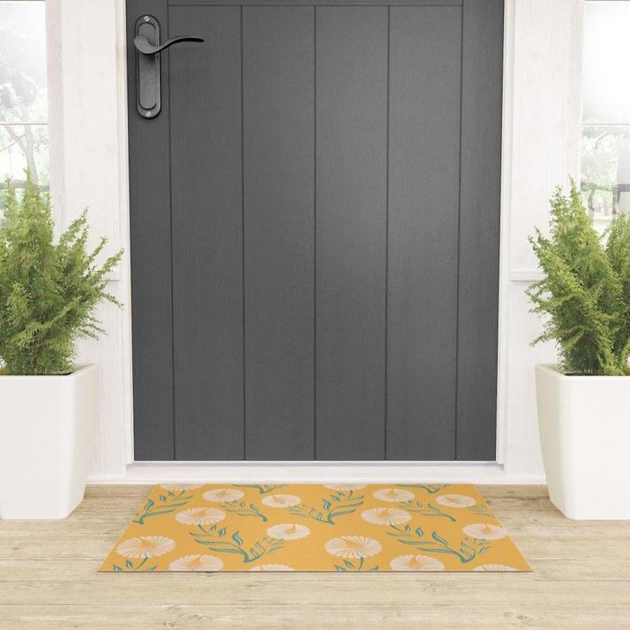 Yellow Flowers Welcome Mat Gallery Image 3