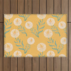 Yellow Flowers Outdoor Rug Gallery Image 1