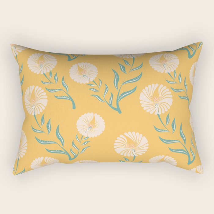 Yellow Flowers Rectangular Pillow Gallery Image 2