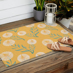 Yellow Flowers Outdoor Rug Gallery Image 2