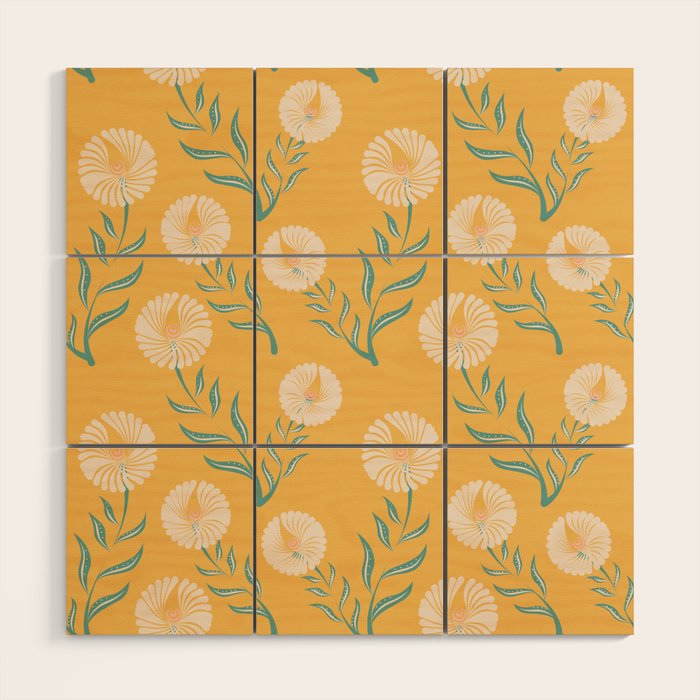 Yellow Flowers Wood Wall Art Gallery Image 1