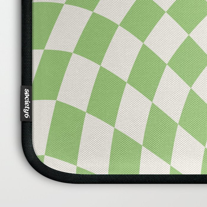 Green Checker Swirl Laptop Sleeve Gallery Image 3