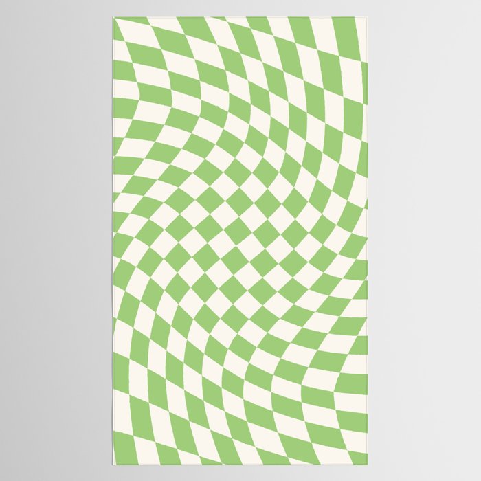 Green Checker Swirl Tablecloth Gallery Image 2