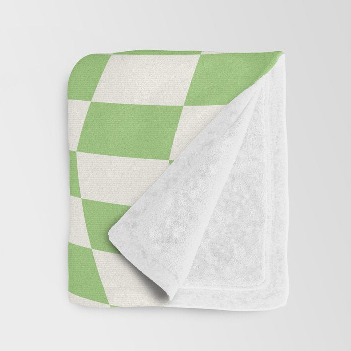 Green Checker Swirl Throw Blanket Gallery Image 3