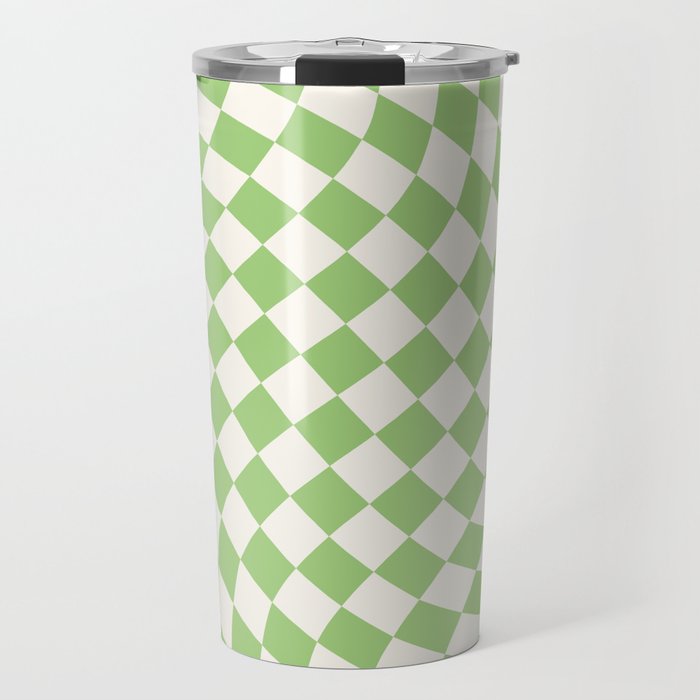 Green Checker Swirl Travel Mug Gallery Image 1