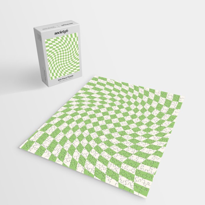 Green Checker Swirl Jigsaw Puzzle Gallery Image 2