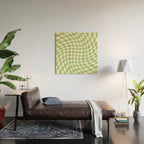 Green Checker Swirl Wood Wall Art Gallery Image 2