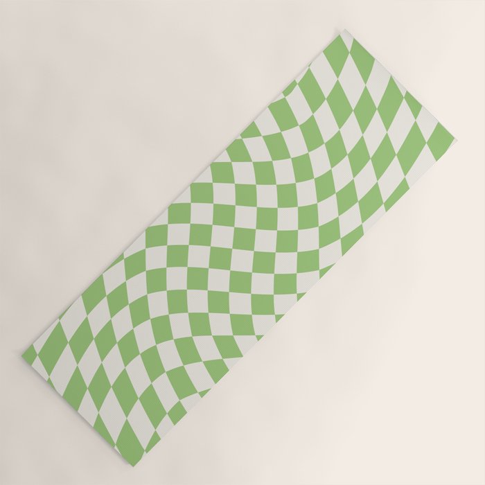 Green Checker Swirl Yoga Mat Gallery Image 1