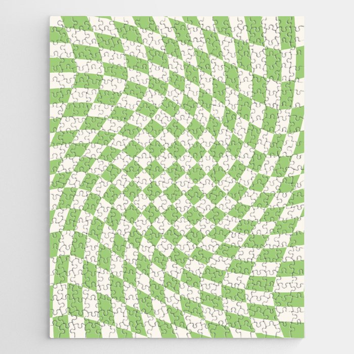 Green Checker Swirl Jigsaw Puzzle Gallery Image 1