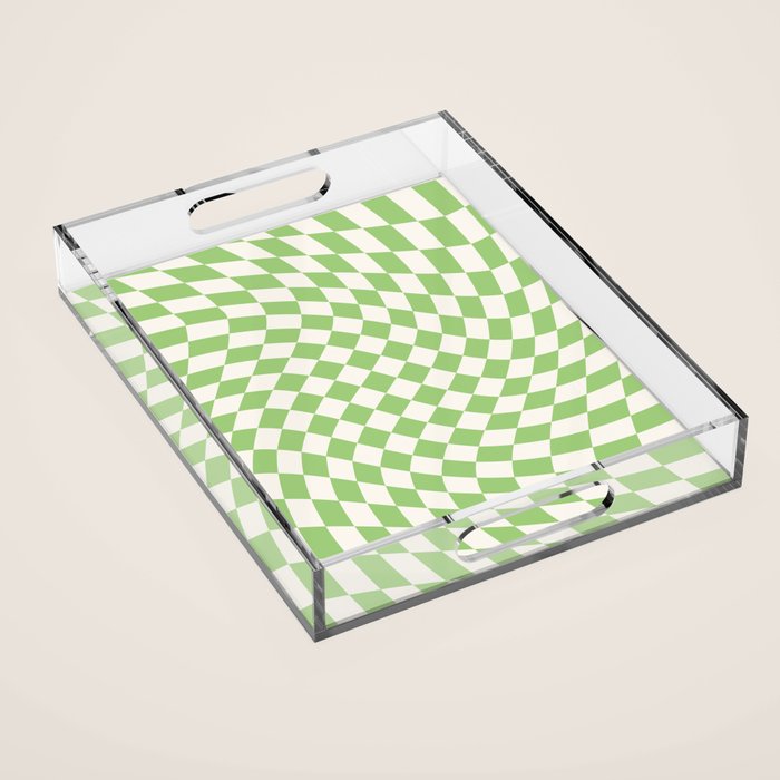 Green Checker Swirl Acrylic Tray Gallery Image 1