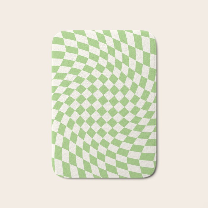 Green Checker Swirl Bath Mat Gallery Image 1