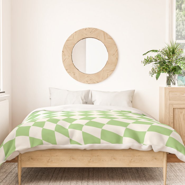 Green Checker Swirl Duvet Cover Gallery Image 3
