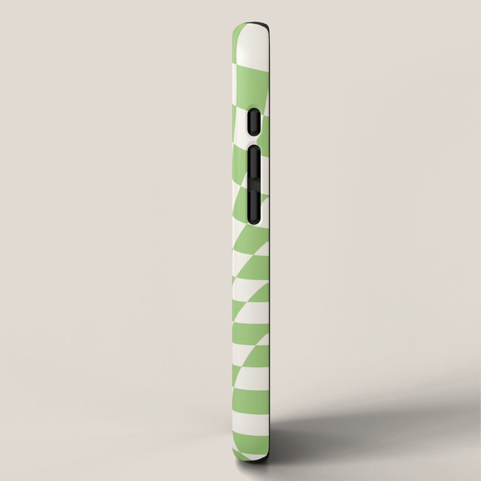 Green Checker Swirl iPhone Case Gallery Image 2