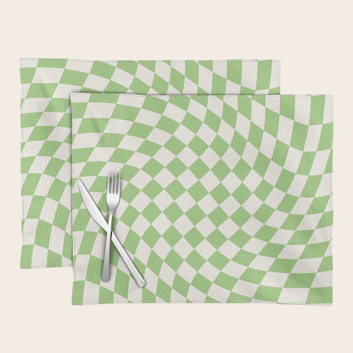 Green Checker Swirl Placemat Gallery Image 1