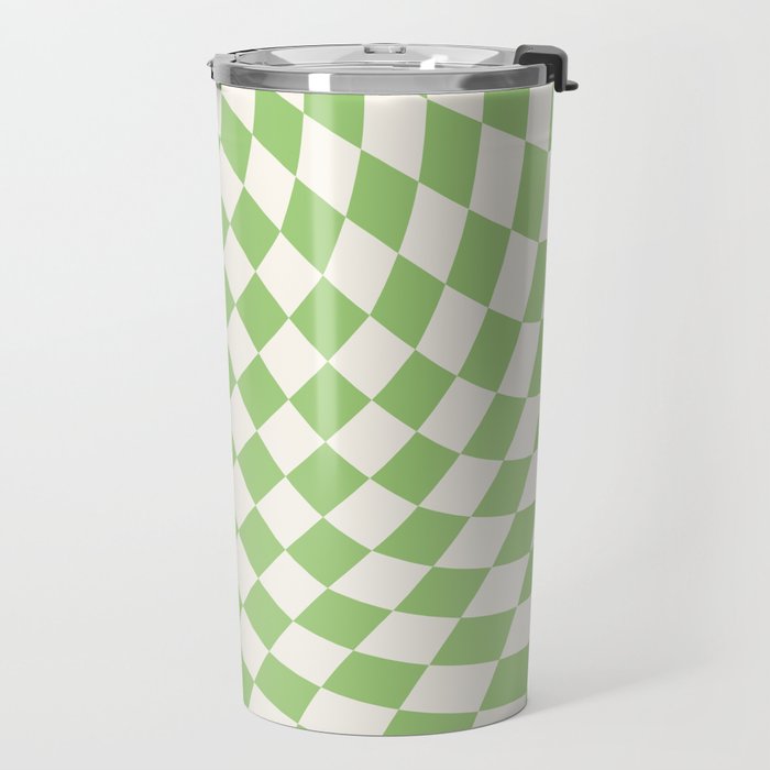 Green Checker Swirl Travel Mug Gallery Image 2