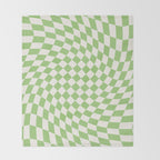 Green Checker Swirl Throw Blanket Gallery Image 2
