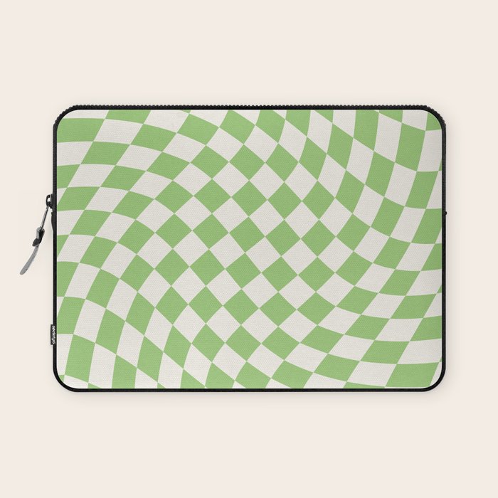 Green Checker Swirl Laptop Sleeve Gallery Image 1