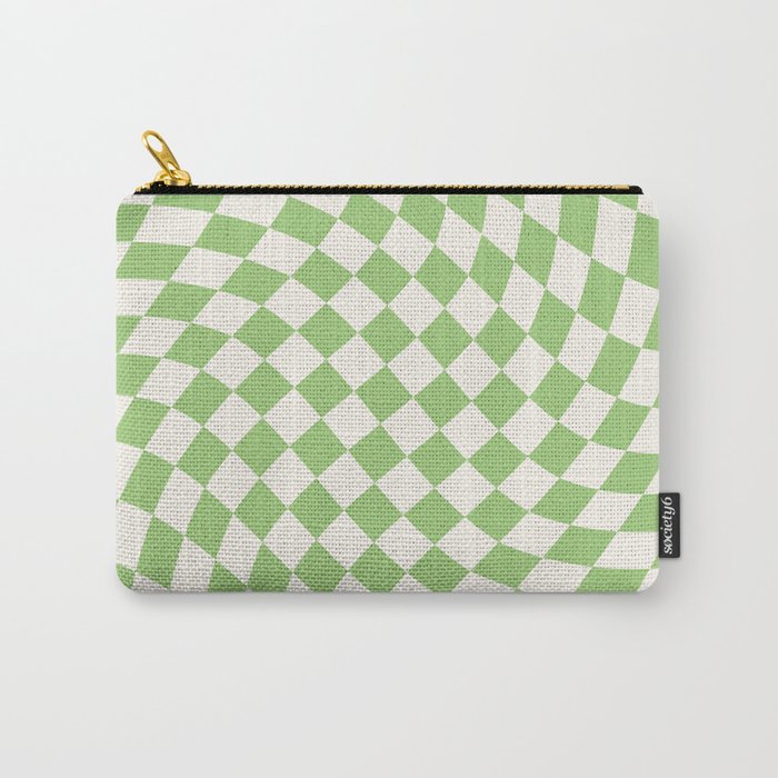 Green Checker Swirl Carry All Pouch Gallery Image 1