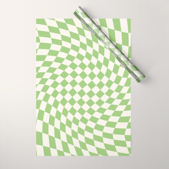 Green Checker Swirl Wrapping Paper Gallery Image 1