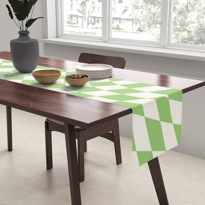 Green Checker Swirl Table Runner Gallery Image 2