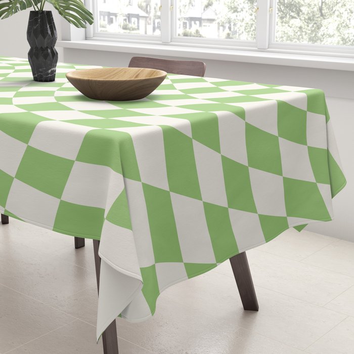 Green Checker Swirl Tablecloth Gallery Image 3