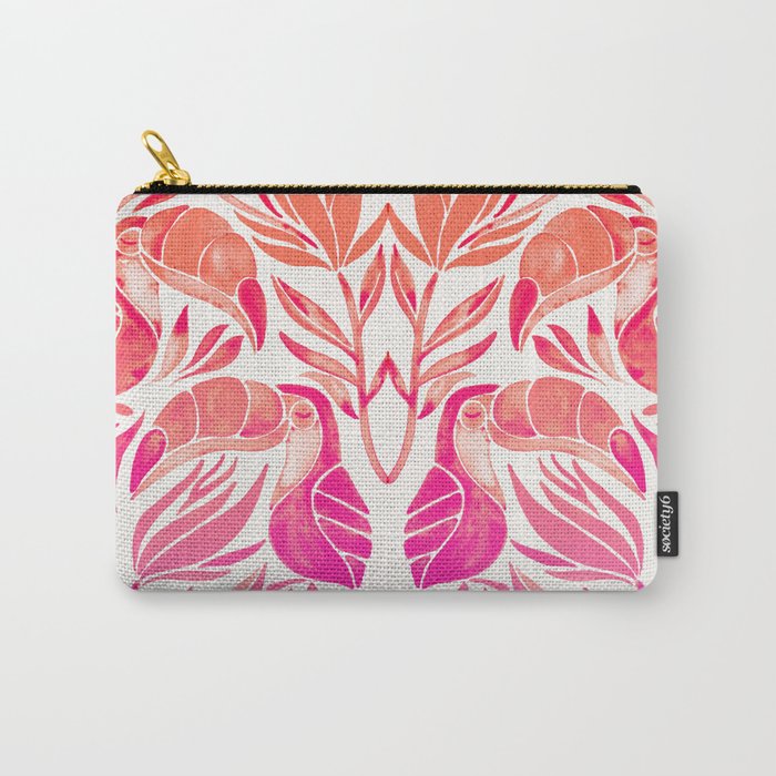 Tropical Toucans - Pink OmbrÃ© Palette Carry All Pouch Gallery Image 1