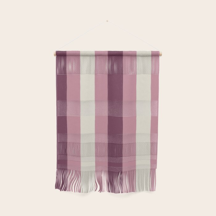 Bold Burgundy and Pink Striped Pattern Wall Hanging Gallery Image 1
