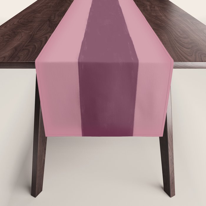 Bold Burgundy and Pink Striped Pattern Table Runner Gallery Image 1