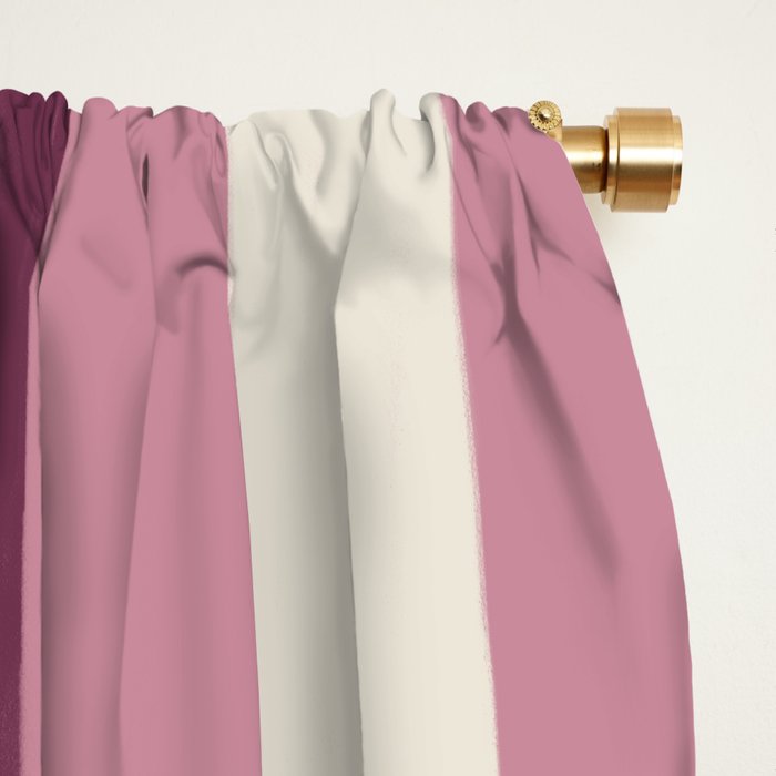 Bold Burgundy and Pink Striped Pattern Window Curtain Gallery Image 2