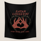 Satan Loves You Wall Tapestry Gallery Image 4