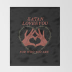 Satan Loves You Throw Blanket Gallery Image 2
