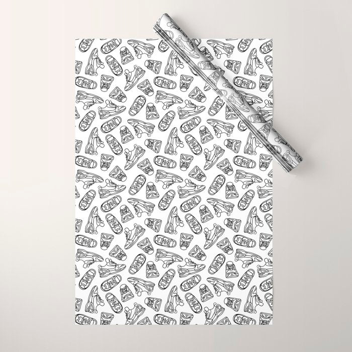 Sneakers // Black & White Wrapping Paper Gallery Image 1