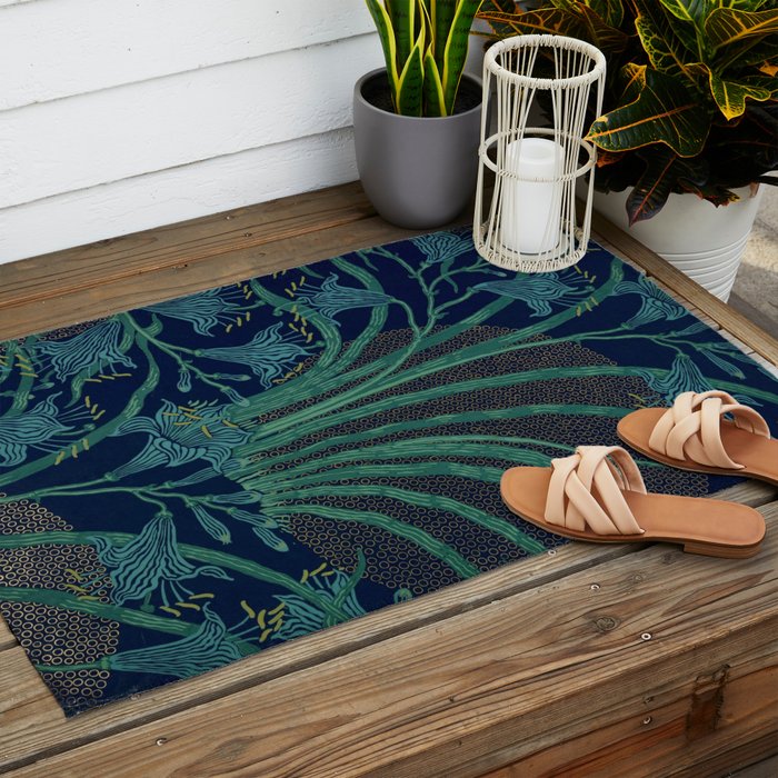 The Day Lily by Walter Crane Outdoor Rug Gallery Image 2
