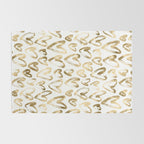 Gold Love Hearts Pattern on White Rug Gallery Image 2