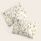 Gold Love Hearts Pattern on White Pillow Sham Gallery Image 3