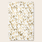 Gold Love Hearts Pattern on White Cutting Board Gallery Image 1