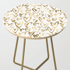 Gold Love Hearts Pattern on White Side Table Gallery Image 2