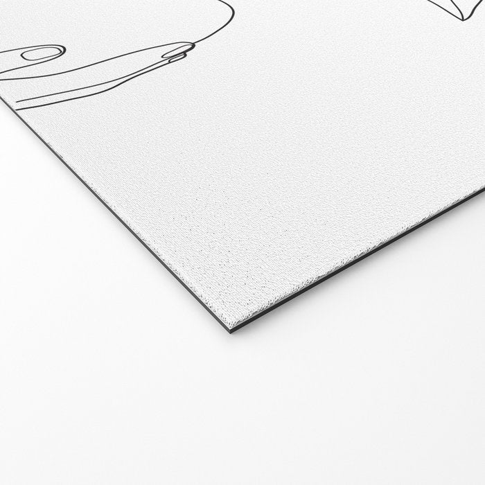 Minimal Line Art Woman Flower Head Welcome Mat Gallery Image 2