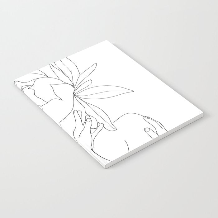 Minimal Line Art Woman Flower Head Notebook Gallery Image 2