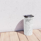 Minimal Line Art Woman Flower Head Travel Mug Gallery Image 4