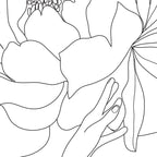Minimal Line Art Woman Flower Head Coffee Mug Gallery Image 2