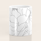 Minimal Line Art Woman Flower Head Coffee Mug Gallery Image 4