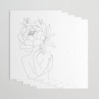 Minimal Line Art Woman Flower Head Wrapping Paper Gallery Image 3