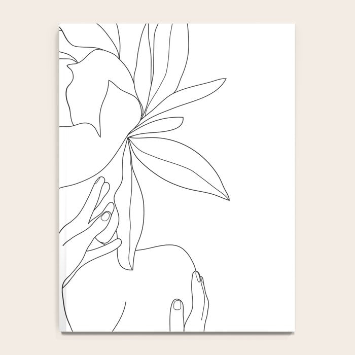 Minimal Line Art Woman Flower Head Notebook Gallery Image 4