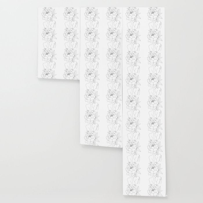 Minimal Line Art Woman Flower Head Wallpaper Gallery Image 3