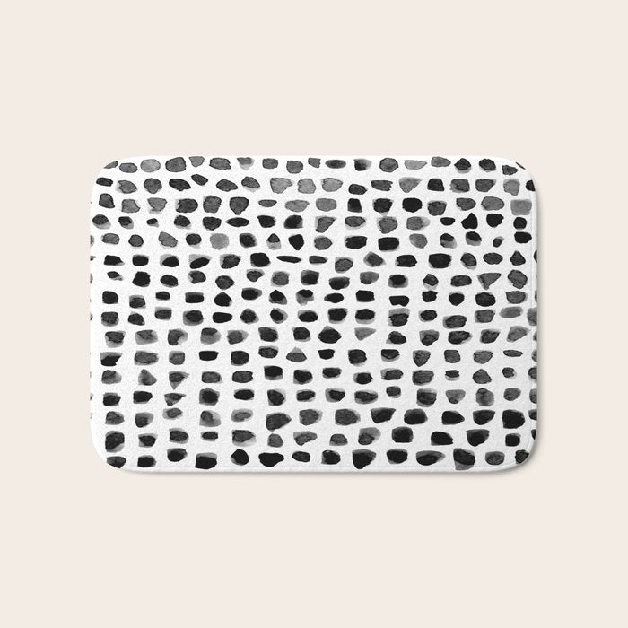 Dots (Black) Bath Mat Gallery Image 1