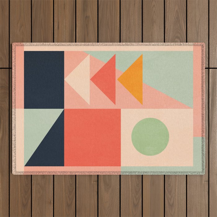 Abstract Geometric Shapes 91 Outdoor Rug Gallery Image 1