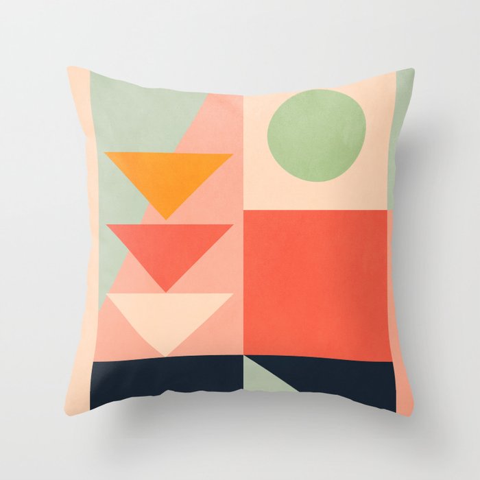 Abstract Geometric Shapes 91 Throw Pillow Gallery Image 1