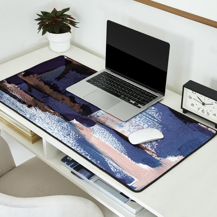 Indigo Brushwork Desk Mat Gallery Image 2