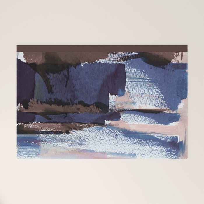 Indigo Brushwork Welcome Mat Gallery Image 1